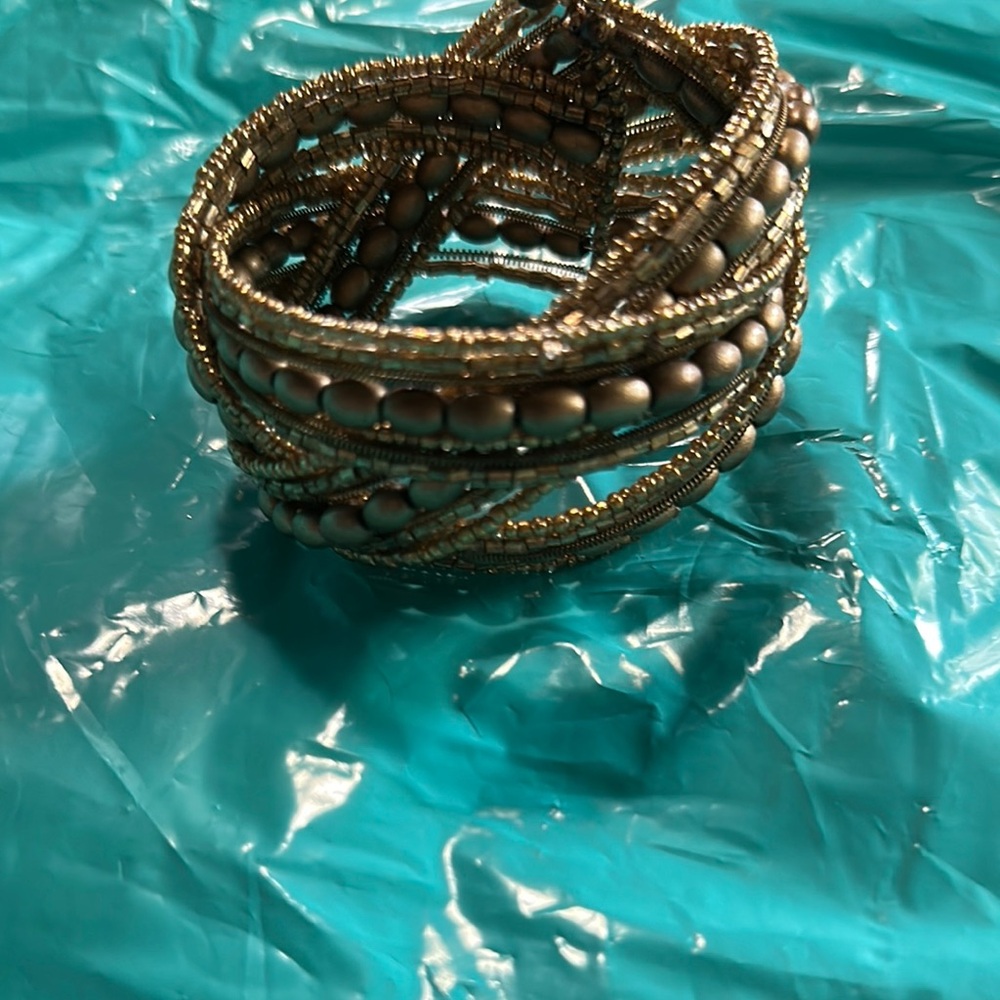Elegant Goldtone Beaded Bracelet